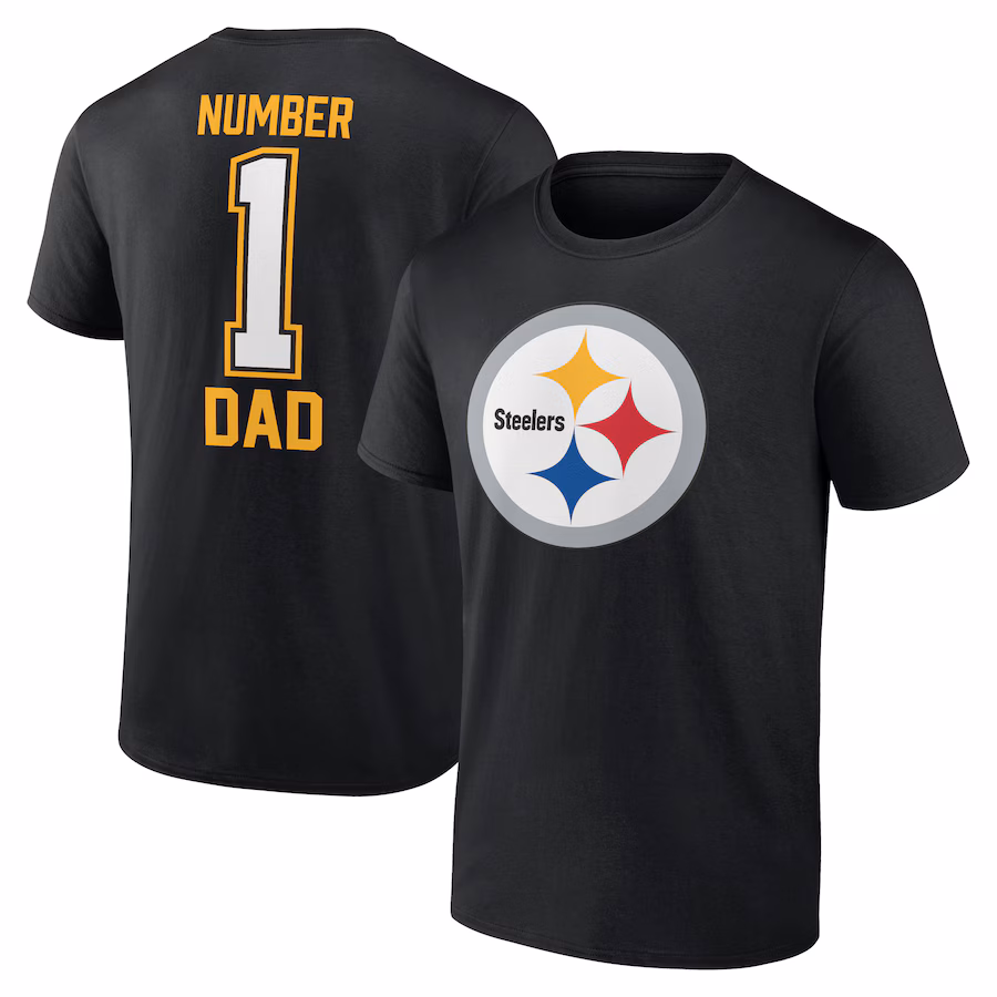 Men's Pittsburgh Steelers Black Father's Day #1 Dad T-Shirt - ujerseystore