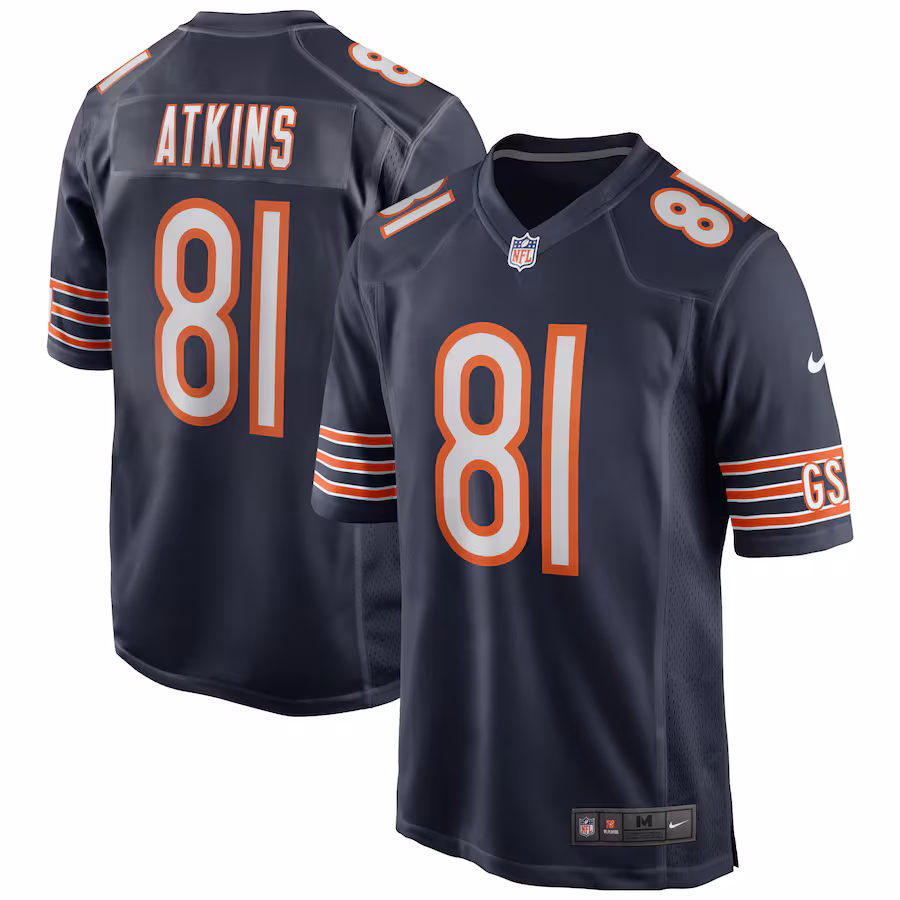 Men's Chicago Bears Doug Atkins Nike Navy Game Retired Player Jersey - ujerseystore