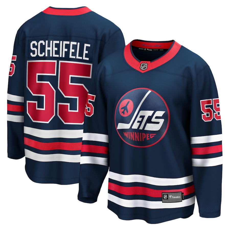 Men's Winnipeg Jets Mark Scheifele Fanatics Navy Alternate Premier Breakaway Player Jersey - ujerseystore