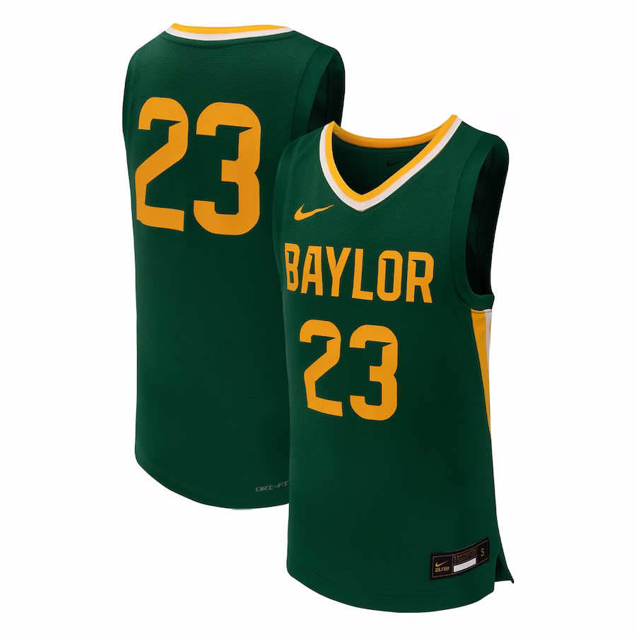 #23 Baylor Bears Nike Youth Team Replica Basketball Jersey - Green - ujerseystore