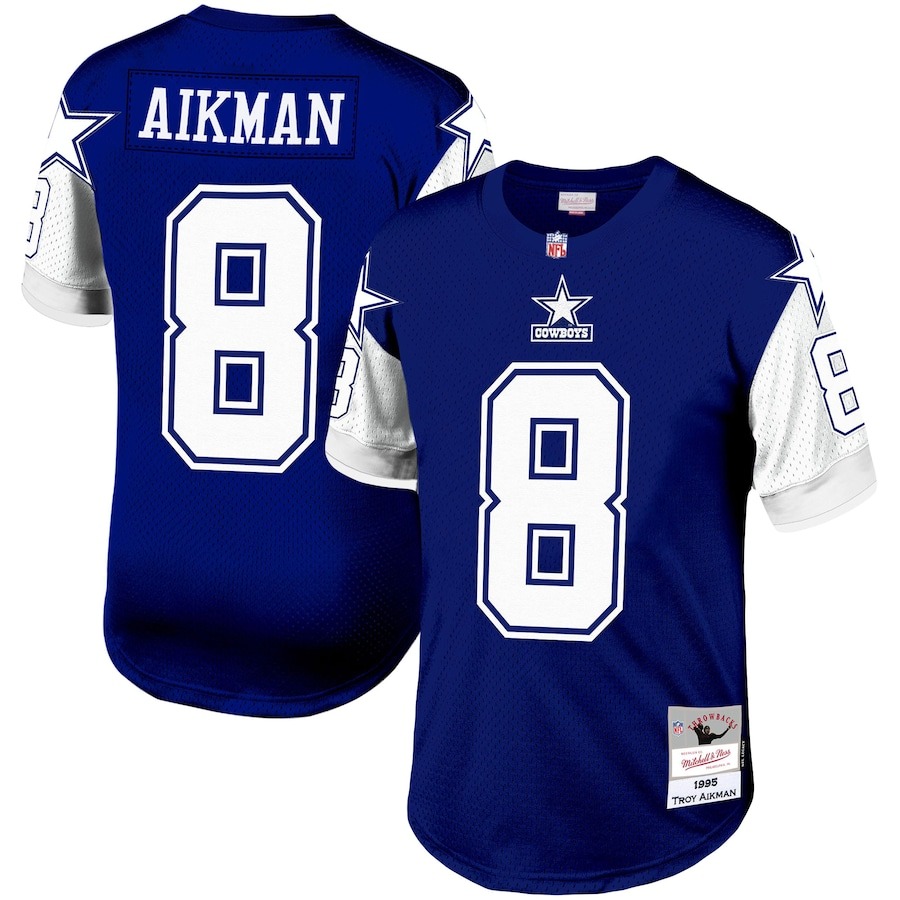 Men's Dallas Cowboys Troy Aikman Mitchell & Ness Navy Legacy Replica Jersey - ujerseystore