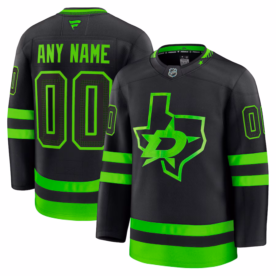 Men's Dallas Stars Fanatics Black Alternate Premium Custom Jersey - ujerseystore