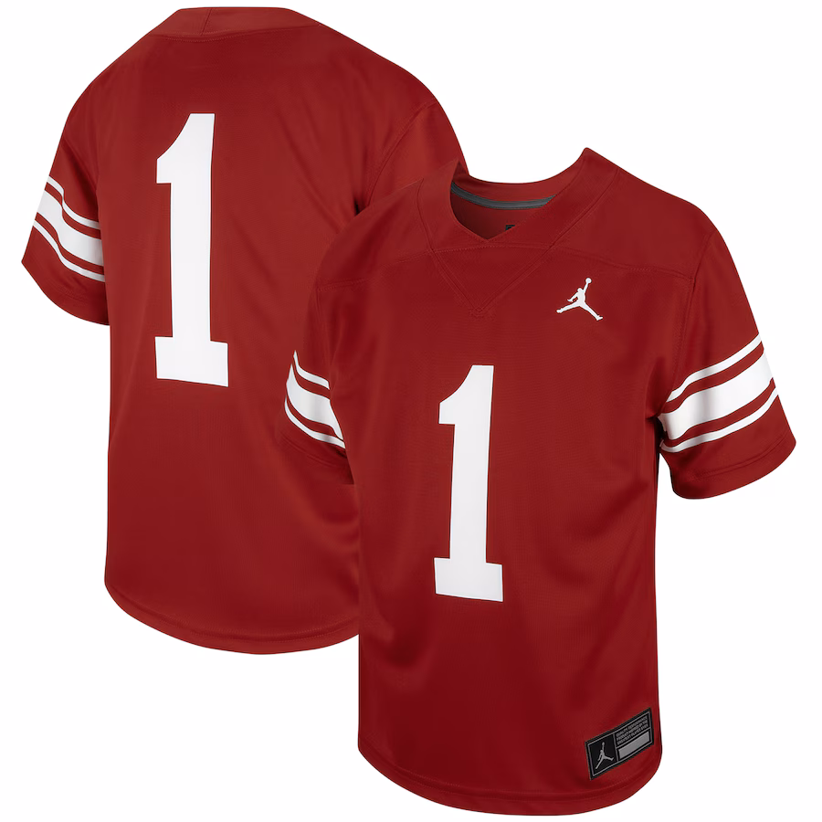 Youth Jordan Brand #1 Crimson Oklahoma Sooners Untouchable Replica Game Jersey - ujerseystore