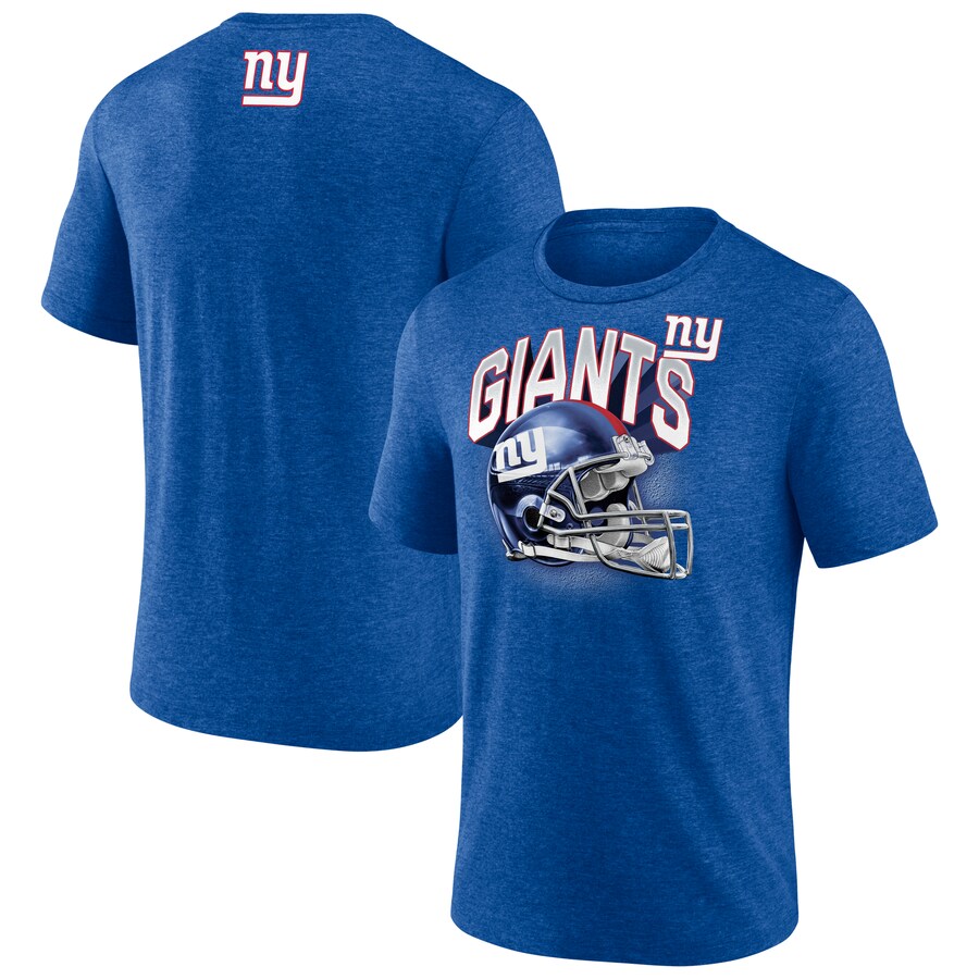Men's New York Giants  Fanatics Heather Royal Tri-Blend Helmet End Around T-Shirt - ujerseystore