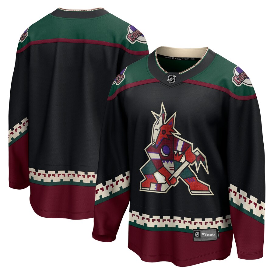 Men's Arizona Coyotes Fanatics Branded Black 2021/22 Home Breakaway Jersey - ujerseystore