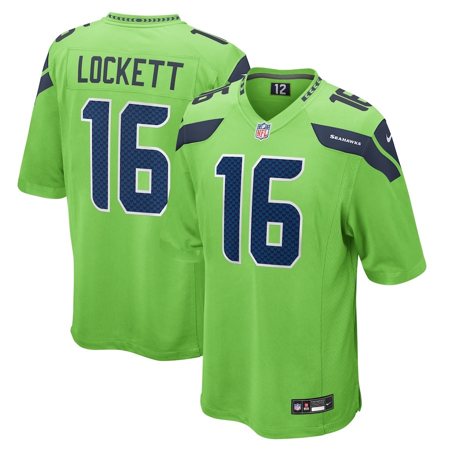 Men's Seattle Seahawks Tyler Lockett Nike Neon Green  Game Jersey - ujerseystore