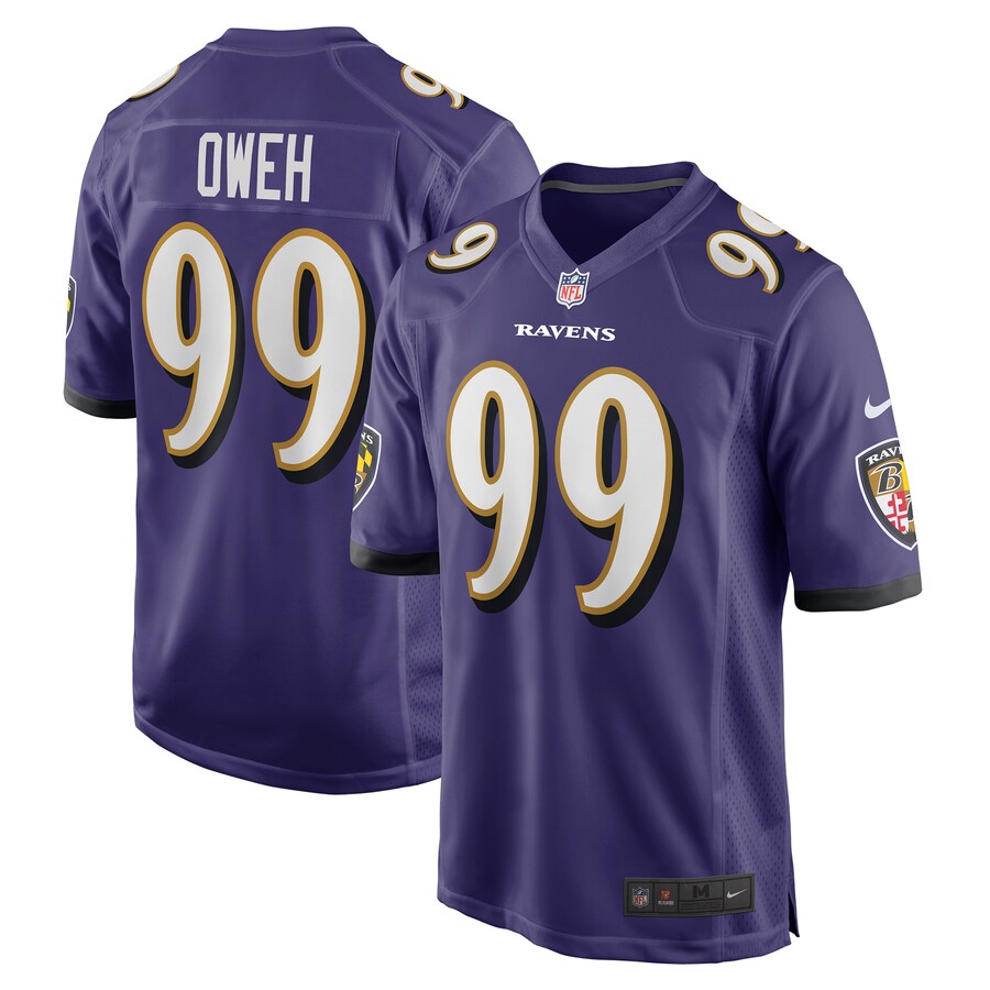 Men's Baltimore Ravens Odafe Oweh Nike Purple Game Player Jersey - ujerseystore