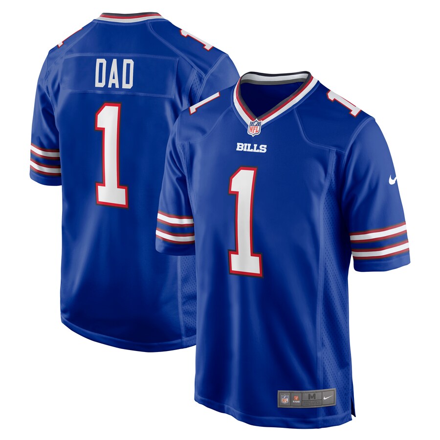 Men's Buffalo Bills Number 1 Dad Nike Royal Game Jersey - ujerseystore