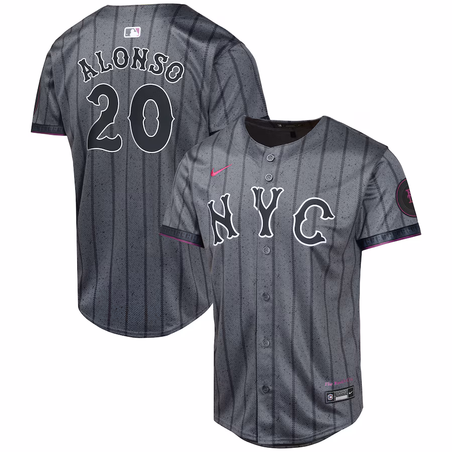 Youth New York Mets Pete Alonso Nike Graphite 2024 City Connect Limited Player Jersey - ujerseystore