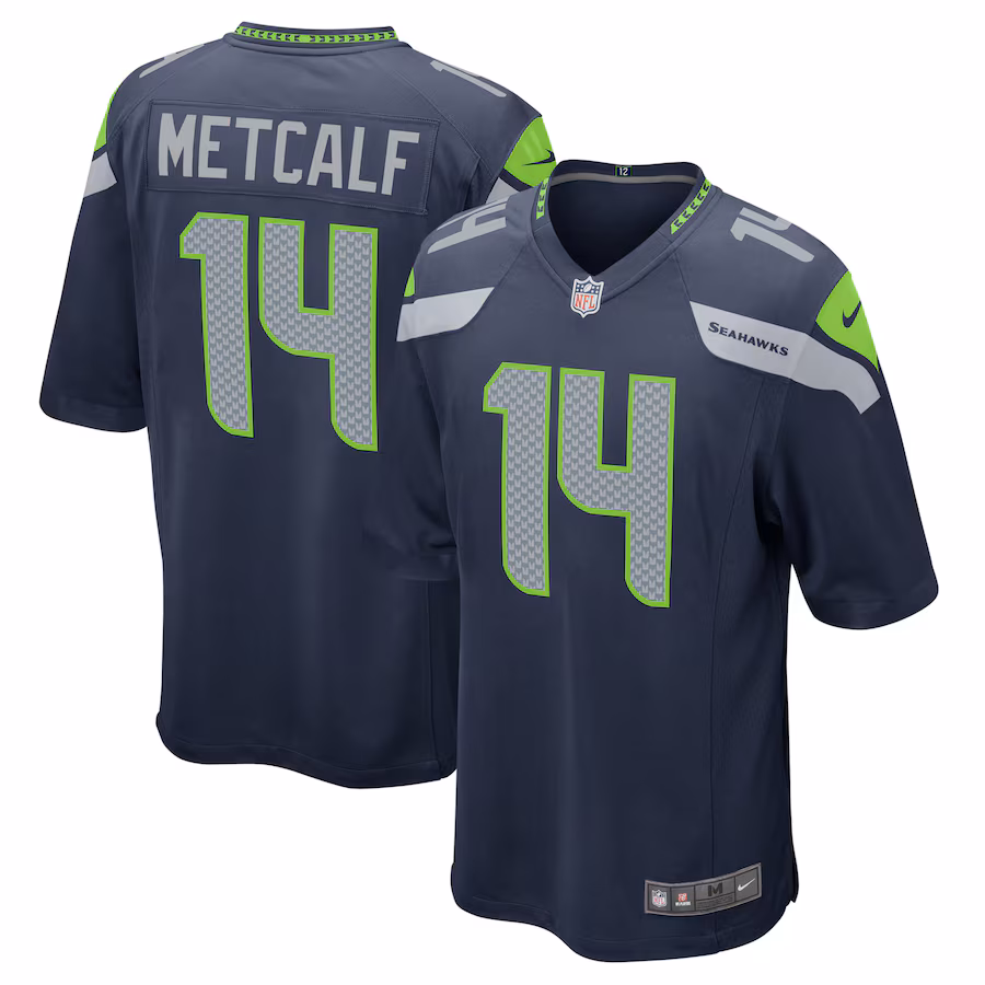 Men's Seattle Seahawks DK Metcalf Nike College Navy Game Team Jersey - ujerseystore