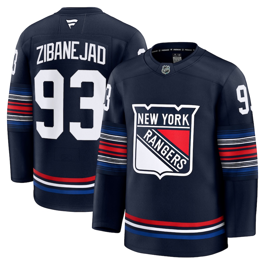 Men's New York Rangers Mika Zibanejad Fanatics Navy Alternate Premium Jersey - ujerseystore