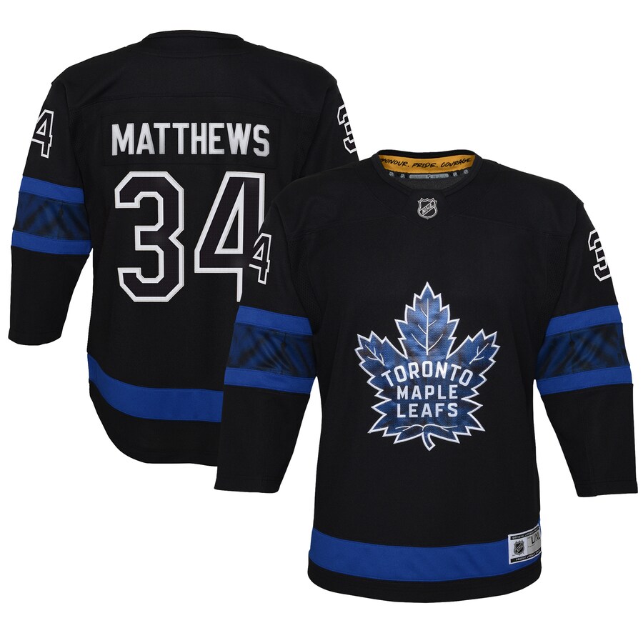 Youth Toronto Maple Leafs Auston Matthews Black Alternate Premier Player Jersey - ujerseystore