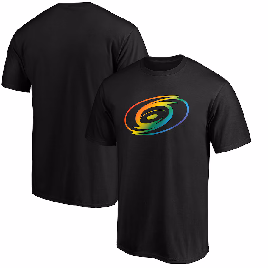 Men's Carolina Hurricanes Black Team Pride Logo T-Shirt - ujerseystore