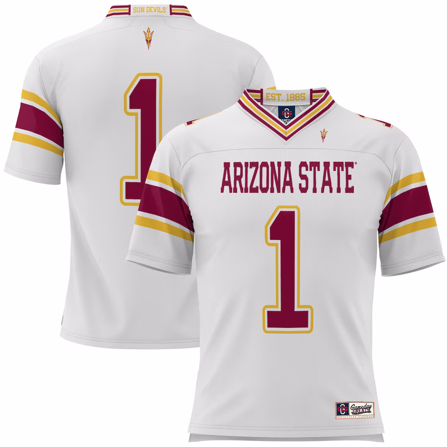 #1 Arizona State Sun Devils GameDay Greats Youth Football Jersey - White - ujerseystore