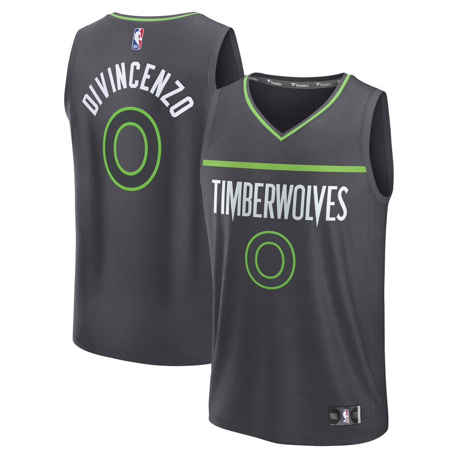 Men's Minnesota Timberwolves Donte DiVincenzo Fanatics Charcoal Fast Break Replica Player Jersey - Statement Edition - ujerseystore