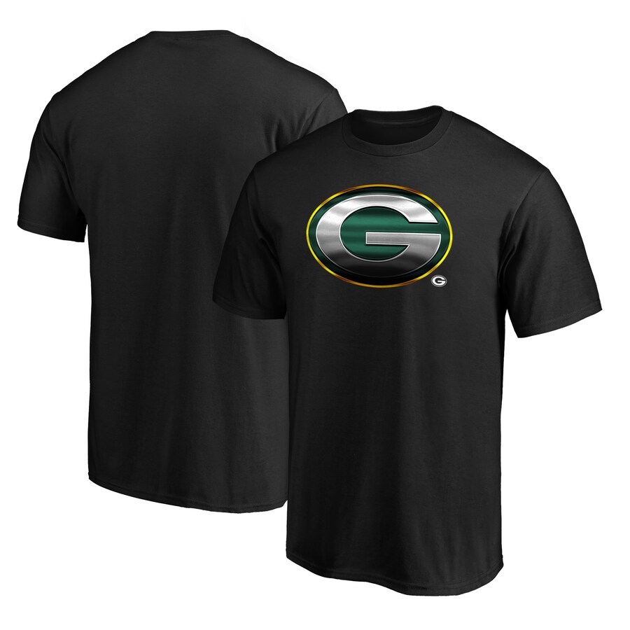 Men's Green Bay Packers Black Midnight Mascot T-Shirt - ujerseystore