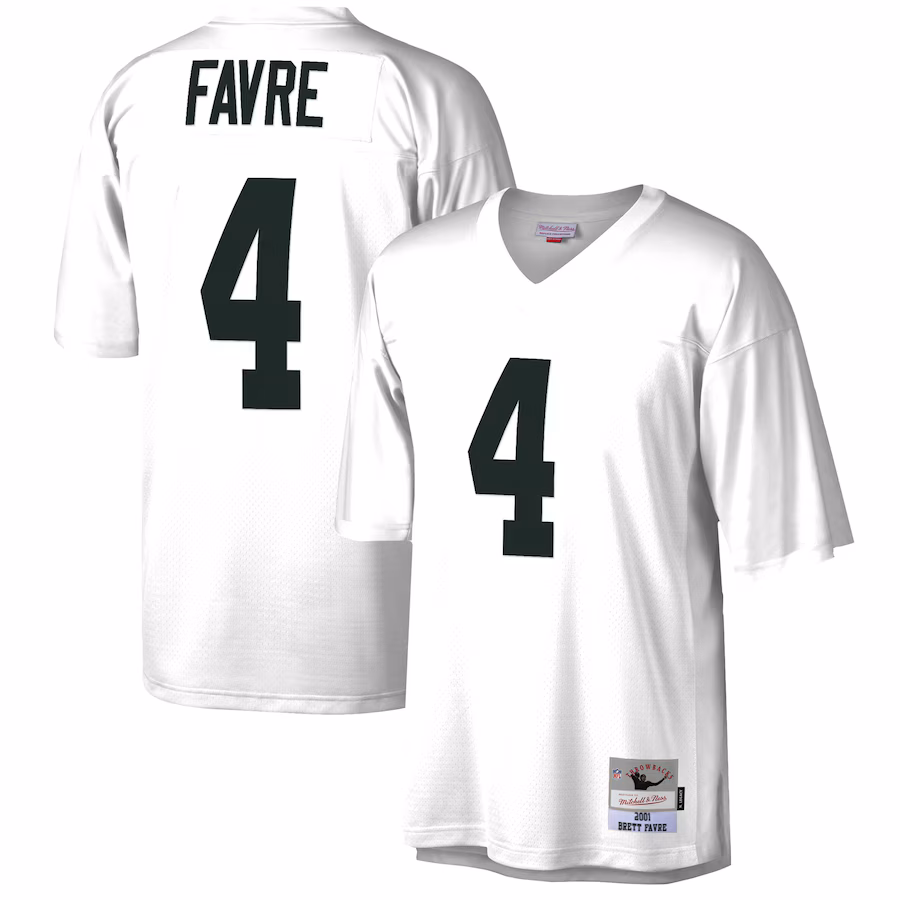 Men's Green Bay Packers Brett Favre Mitchell & Ness White Legacy Replica Jersey - ujerseystore