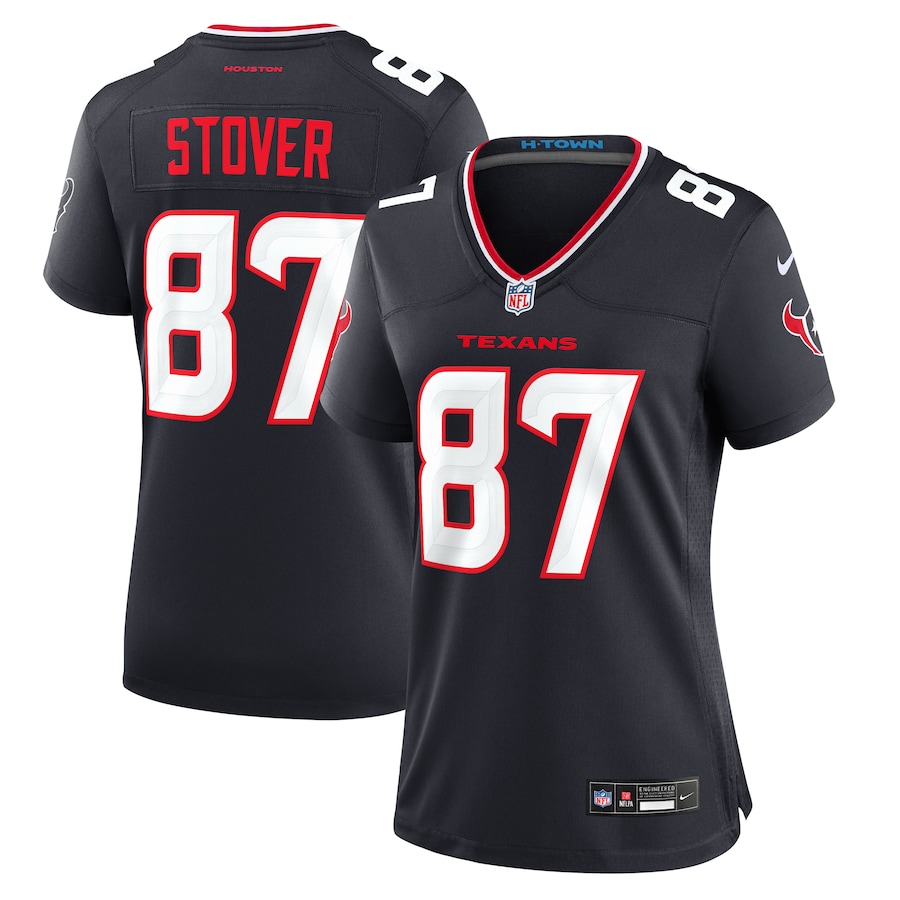 Women's Houston Texans Cade Stover Nike  Navy Game Jersey - ujerseystore