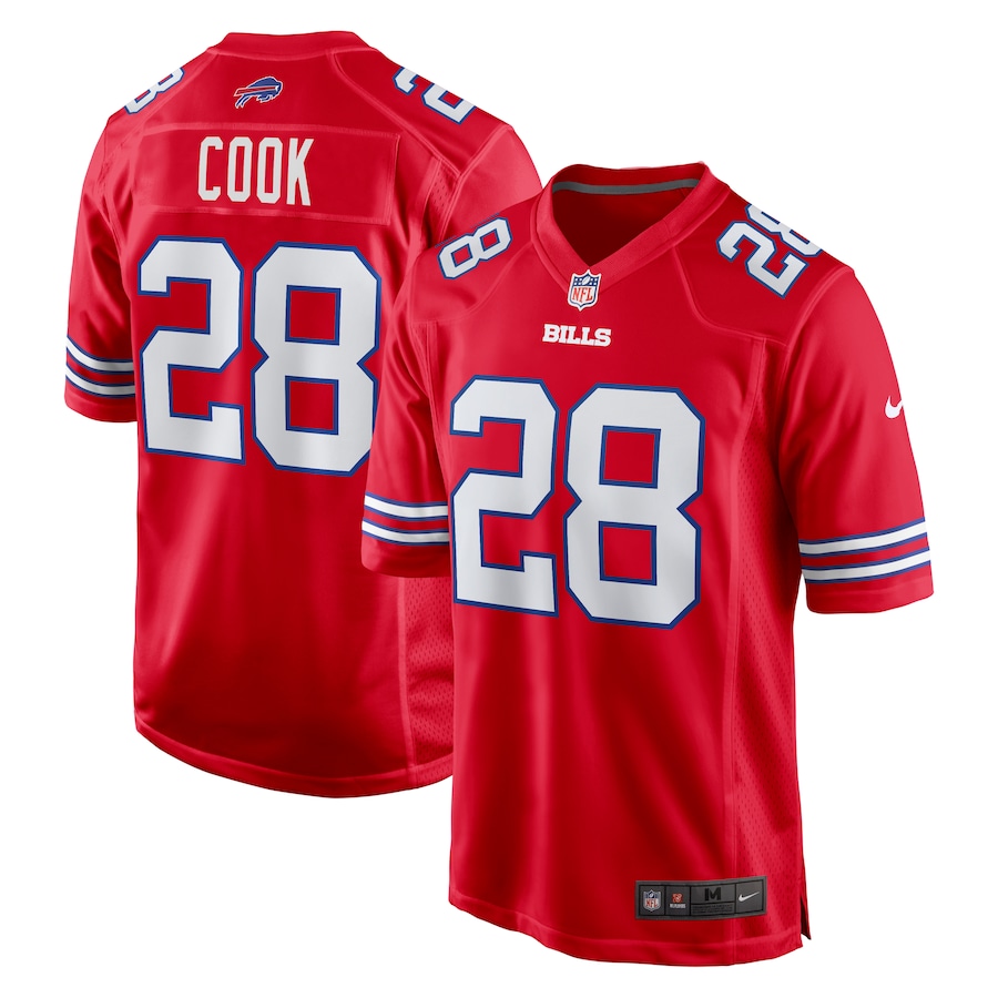Men's Buffalo Bills James Cook Nike Red Alternate Game Jersey - ujerseystore