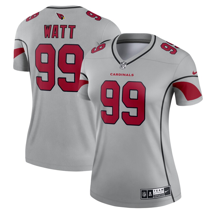 Women's Arizona Cardinals J.J. Watt Nike Gray Inverted Legend Jersey - ujerseystore