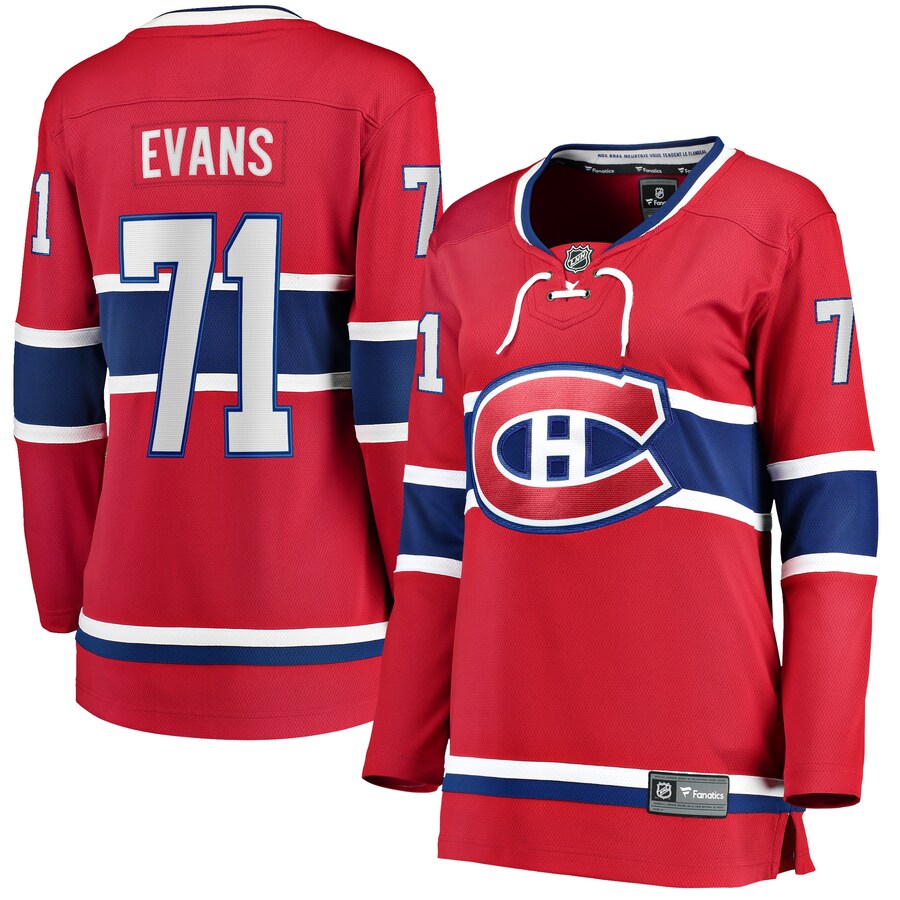 Women's Montreal Canadiens Jake Evans Fanatics Branded Red Home Breakaway Player Jersey - ujerseystore