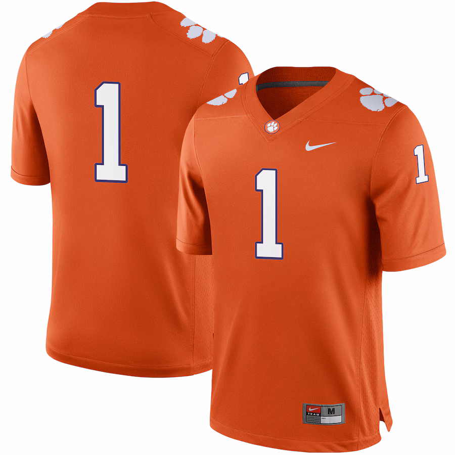 #1 Clemson Tigers Nike Football Game Jersey - Orange - ujerseystore