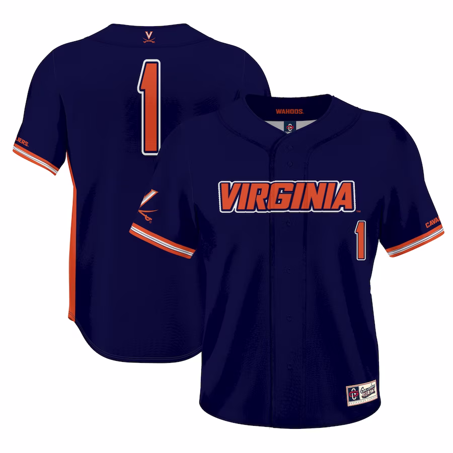 #1 Virginia Cavaliers GameDay Greats Youth Lightweight Baseball Jersey - Navy - ujerseystore