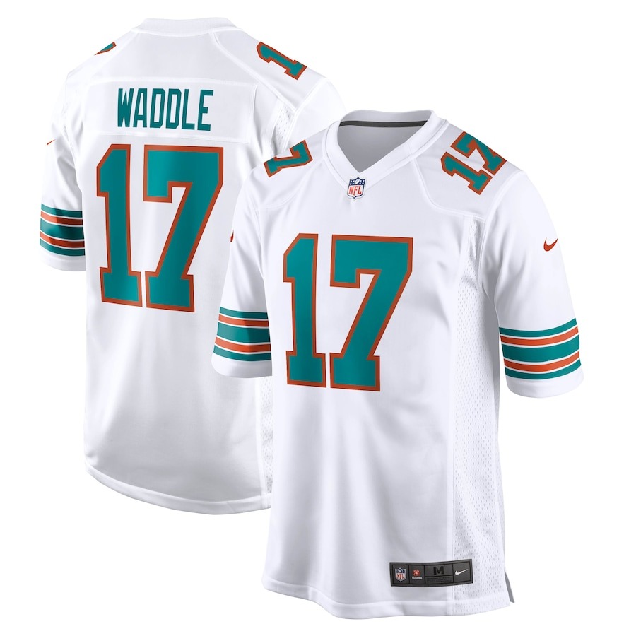 Men's Miami Dolphins Jaylen Waddle Nike White Game Jersey - ujerseystore