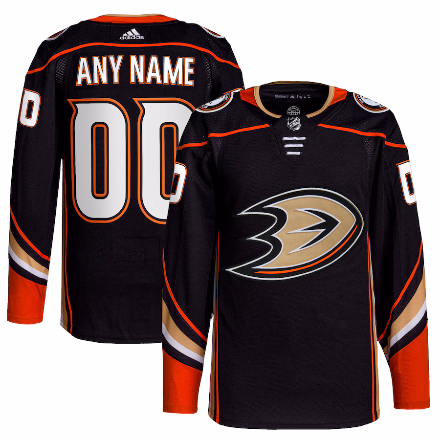 Men's Anaheim Ducks adidas Black Home Primegreen Authentic Custom Jersey - ujerseystore