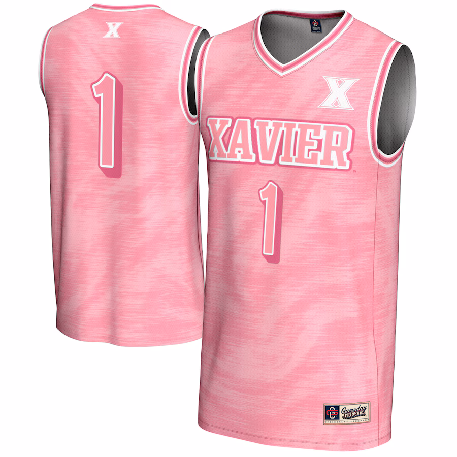 #1 Xavier Musketeers GameDay Greats Unisex Lightweight Basketball Jersey - Pink - ujerseystore
