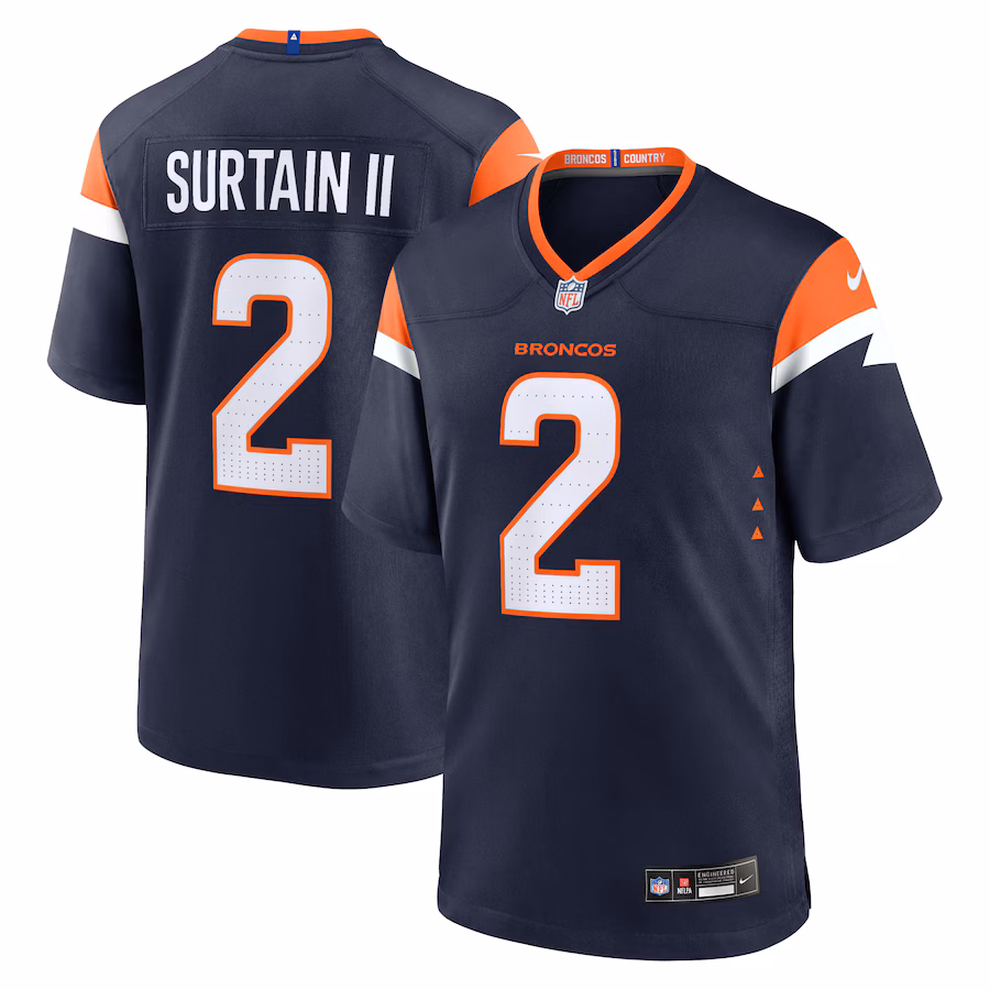 Men's Denver Broncos Patrick Surtain II Nike Navy Mile High Collection Alternate Game Jersey - ujerseystore