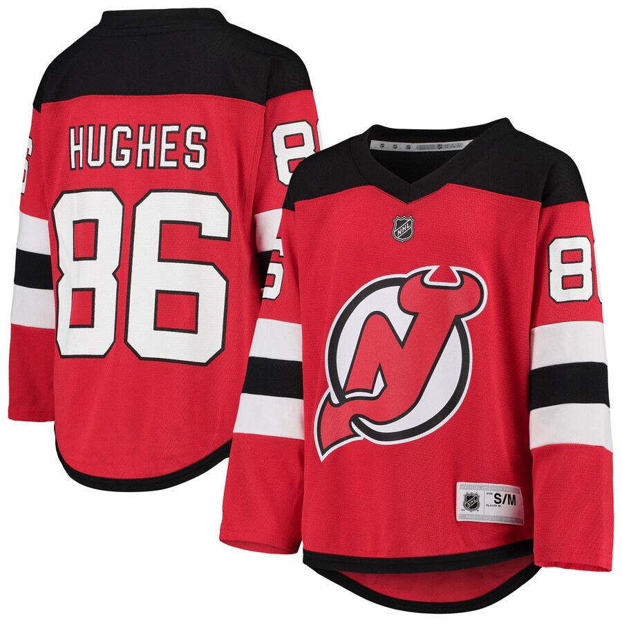 Youth New Jersey Devils Jack Hughes Red Home Player Replica Jersey - ujerseystore