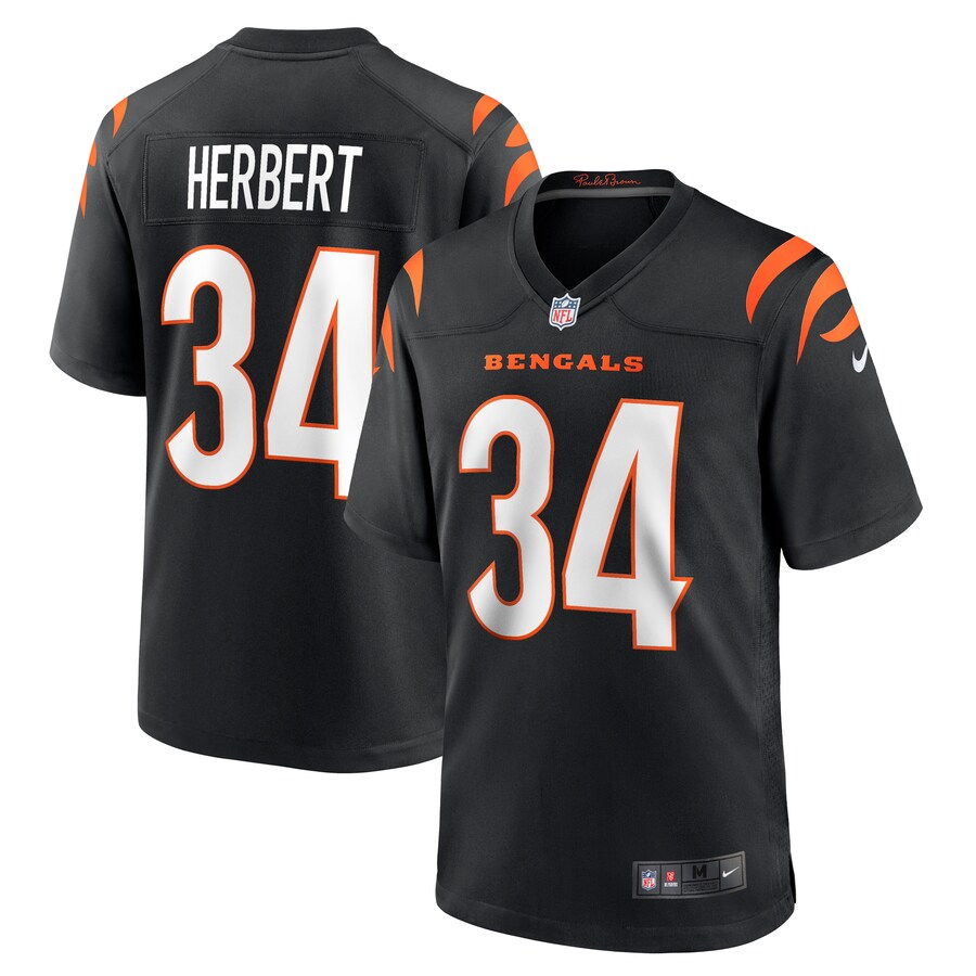 Men's Cincinnati Bengals Khalil Herbert Nike Black Game Jersey - ujerseystore