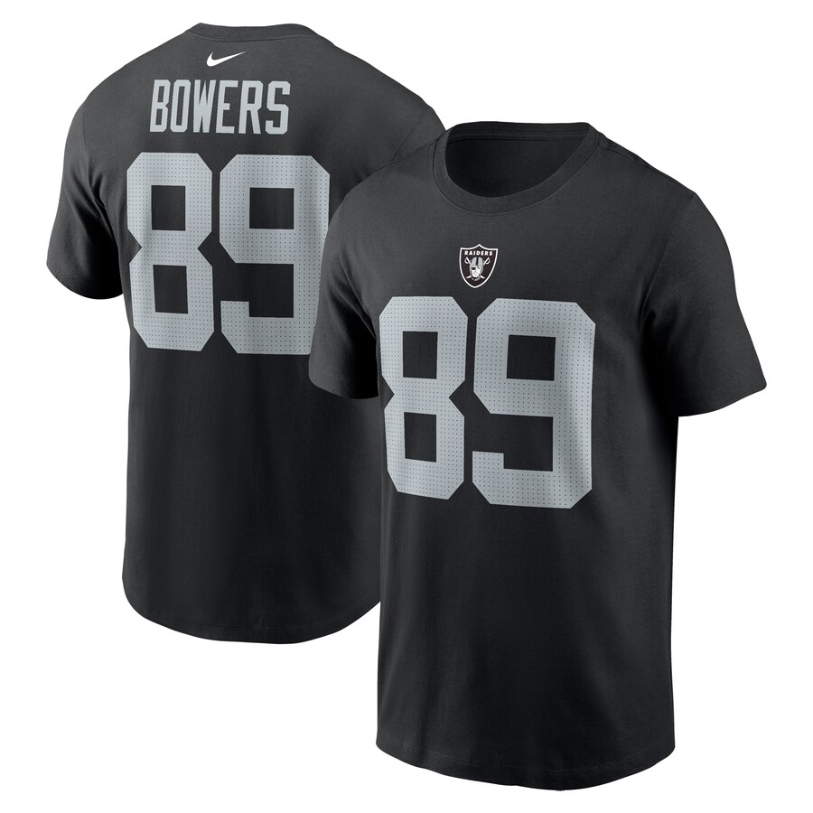 Men's Las Vegas Raiders Brock Bowers Nike Black  Name & Number T-Shirt - ujerseystore