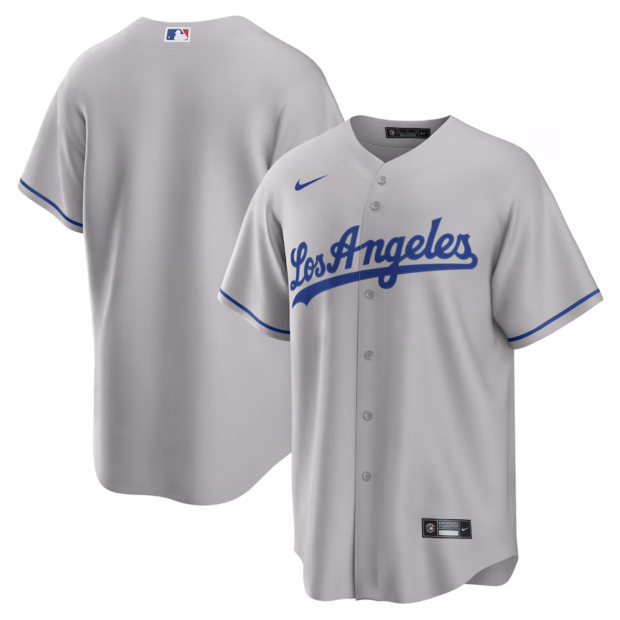 Men's Los Angeles Dodgers Nike Gray Road Replica Team Jersey - ujerseystore