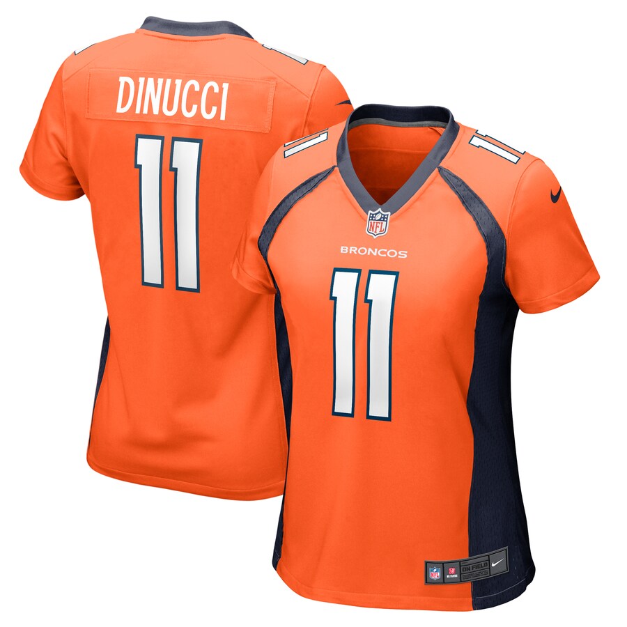 Women's Denver Broncos Ben DiNucci Nike  Orange Team Game Jersey - ujerseystore