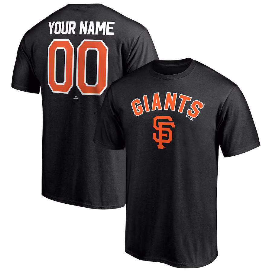 Men's San Francisco Giants Black Personalized Team Winning Streak Name & Number T-Shirt - ujerseystore