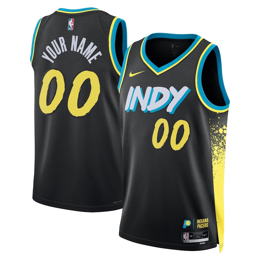 Unisex Indiana Pacers  Nike Black 2023/24 Custom Swingman Jersey - City Edition - ujerseystore