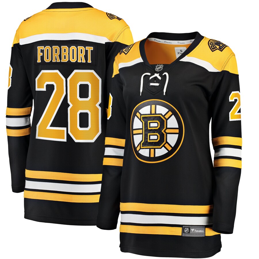 Women's Boston Bruins Derek Forbort Fanatics Branded Black Home Breakaway Player Jersey - ujerseystore