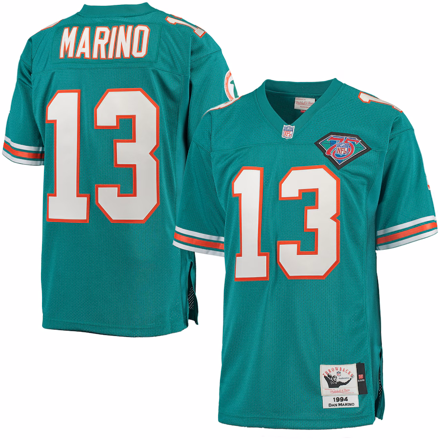 Mens Miami Dolphins Dan Marino Mitchell & Ness Aqua Authentic Throwback Jersey - ujerseystore