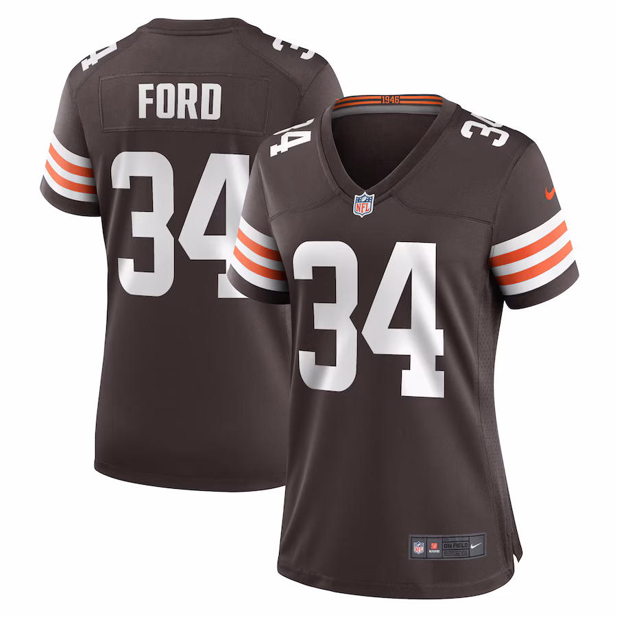 Women's Cleveland Browns Jerome Ford Nike Brown Game Player Jersey - ujerseystore