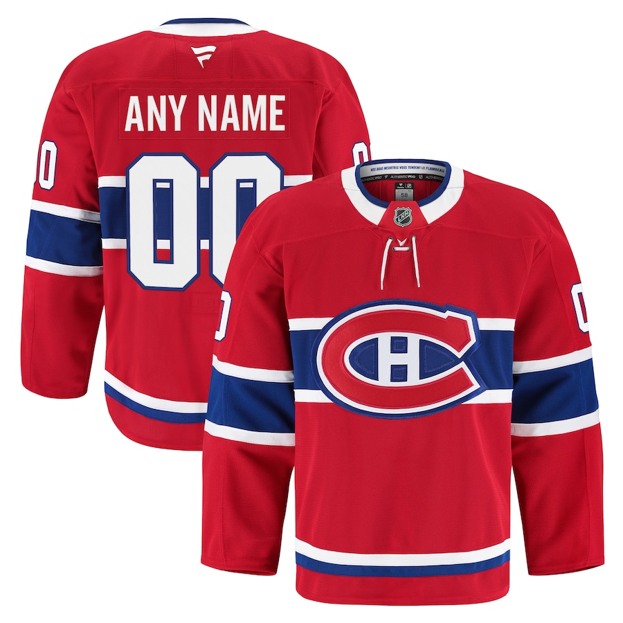 Men's Montreal Canadiens Fanatics Red Home Authentic Pro Custom Jersey - ujerseystore