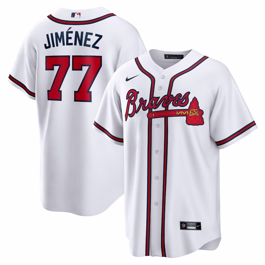 Men's Atlanta Braves Joe Jiménez Nike White Home  Replica Player Jersey - ujerseystore