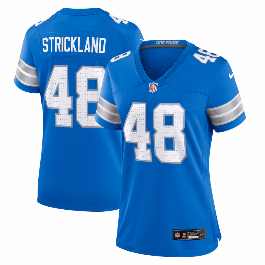 Women's Detroit Lions Loren Strickland Nike  Blue Game Jersey - ujerseystore