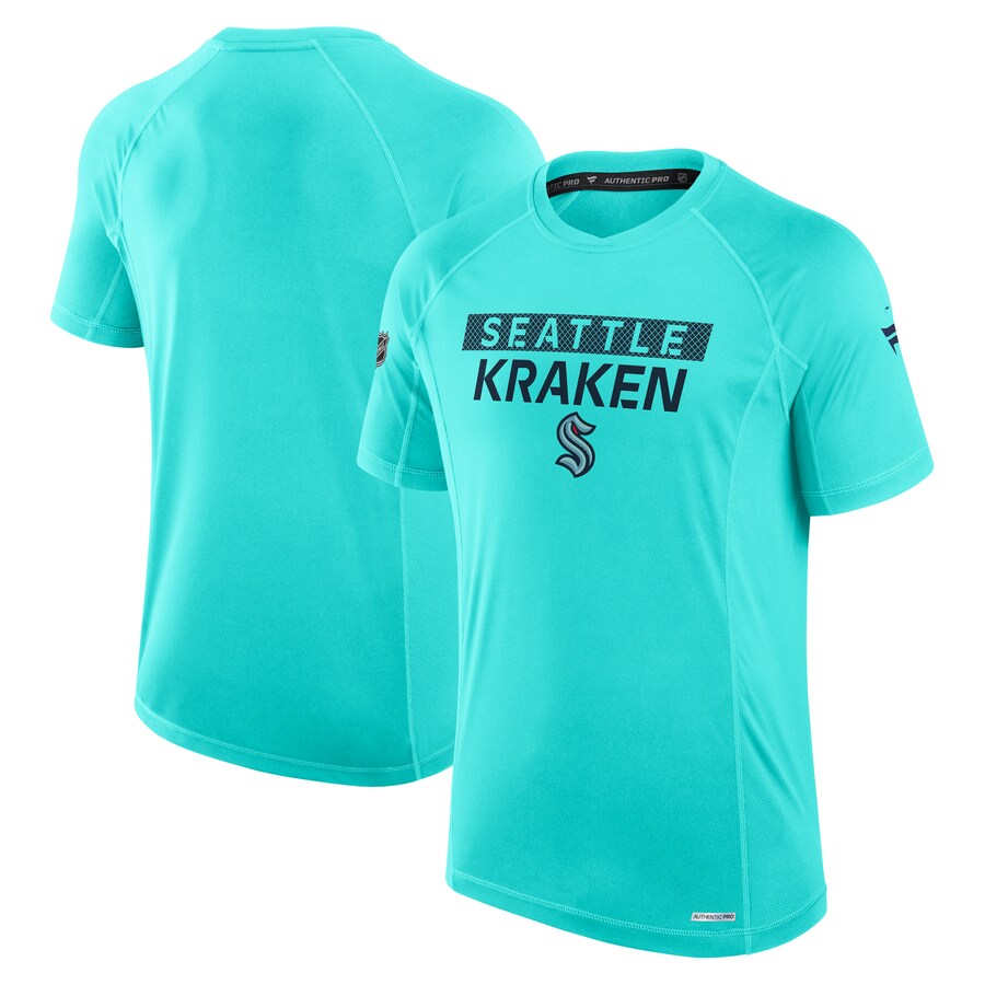 Men's Seattle Kraken Fanatics Blue Authentic Pro Rink Tech T-Shirt - ujerseystore