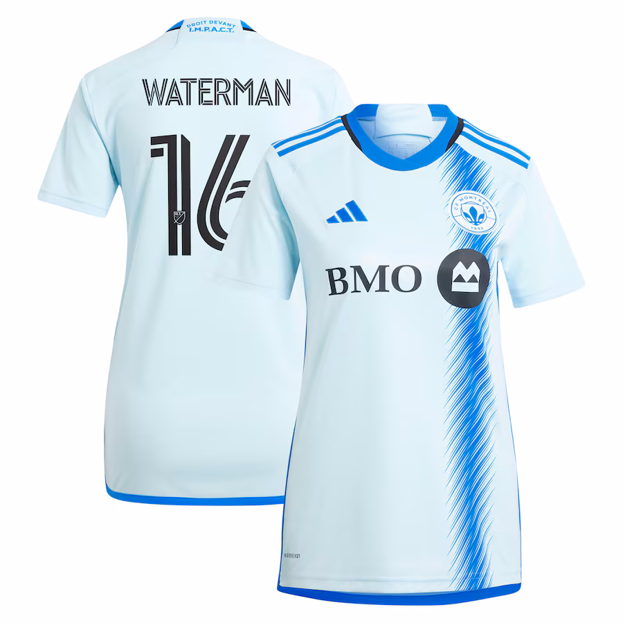 Women's CF Montreal Joel Waterman adidas Light Blue 2024 La Main Replica Player Jersey - ujerseystore