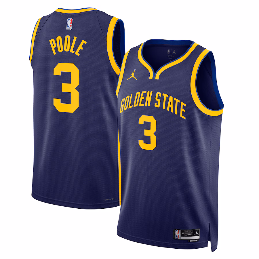 Unisex Golden State Warriors Jordan Poole Jordan Brand Navy Swingman Jersey - Statement Edition - ujerseystore