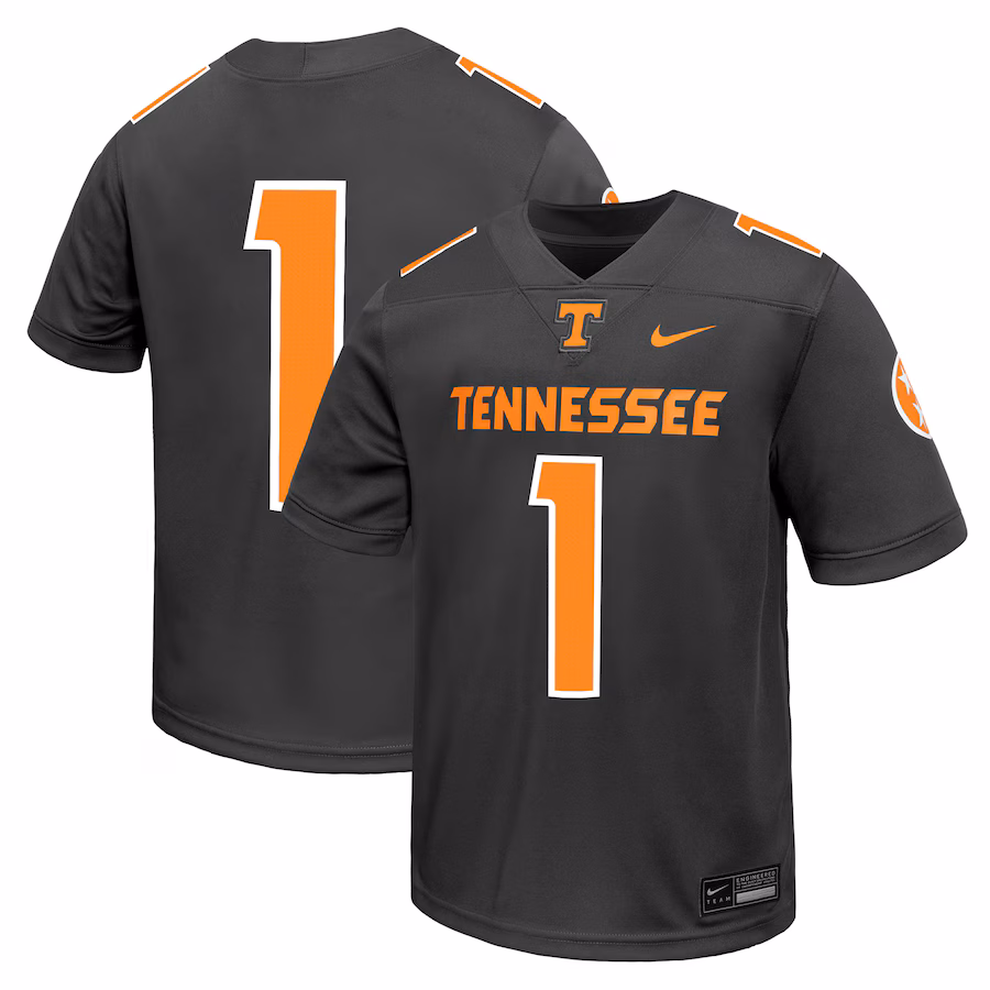 #1 Tennessee Volunteers Nike Youth Alternate Game Jersey - Anthracite - ujerseystore