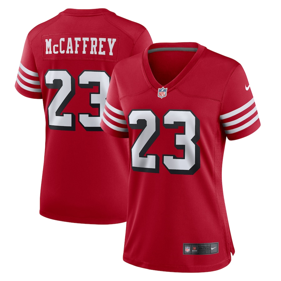 Women's San Francisco 49ers Christian McCaffrey Nike Scarlet Player Jersey - ujerseystore