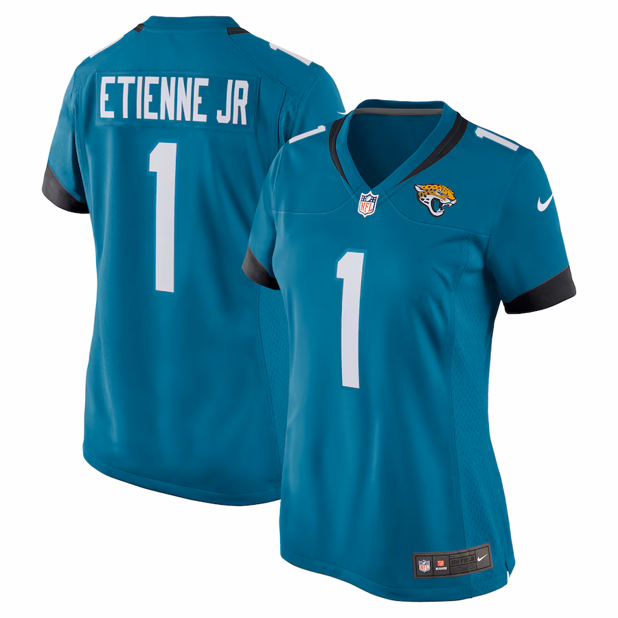 Women's Jacksonville Jaguars Travis Etienne Nike Teal Game Jersey - ujerseystore